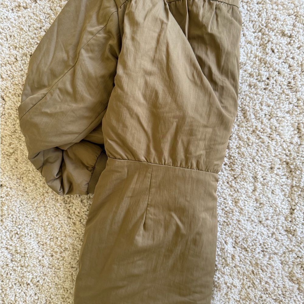 Zara Tan Bomber Jacket dress with Elasticized Waist - Picture 2 of 3